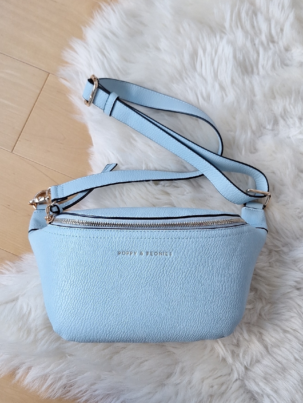 Poppy & Peonies Sky Blue Sidekick Crossbody Bag